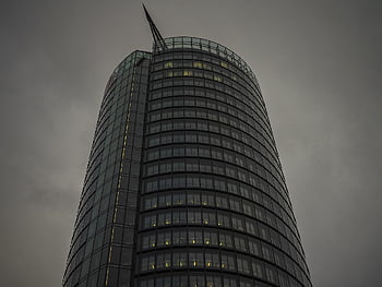 architecture, skyscraper, building, dusseldorf, city, facade, nature, window, modern, urban, high
