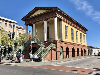 charleston, Městská tržní síň, řecké oživení, historické budovy, ulice, Setkání ulice, STALLY VENDOR, Konfederační muzeum, národní kulturní památka, Jižní Karolína, architektura