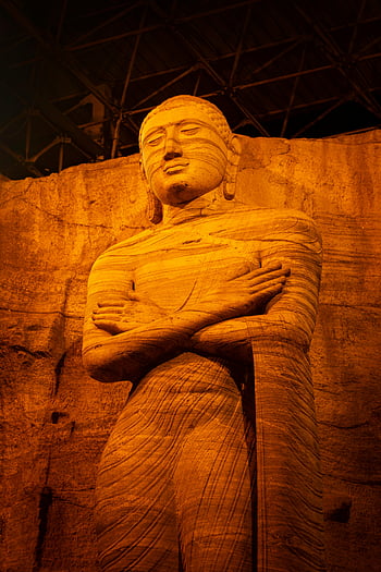 Buddha statue, Gal Vihara, rock temple, Polonnaruwa, Sri Lanka, ancient temple, stone sculpture, religious monument, cultural heritage, historical site, Buddha figure