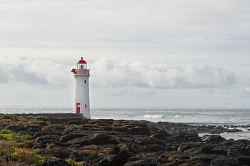 Griffiths Island, faro, spiaggia, mare, oceano, scenario, fata del porto, paesaggio, Vittoria, Australia, paesaggio marino
