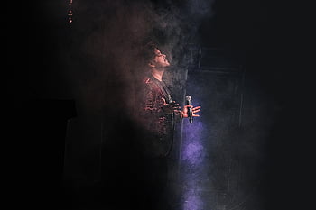 singer, performance, smoke, lighting, lights, gradient, stage, rockstar, hd Wallpaper, rocking, star