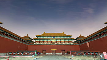 Meridian Gate, Forbidden City, Beijing, China, front view, magnificent architecture, historical landmark, traditional Chinese building, ancient palace, cultural heritage, red walls