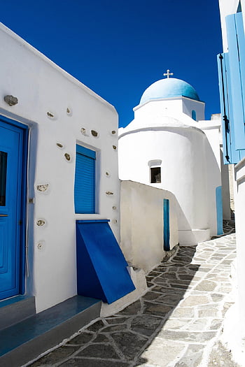paros, Griechenland, die Architektur, Kykladen, Meer, Monumente, Tür, Himmel, Insel, Blau, Landschaft