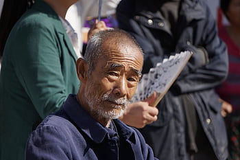 old Man, portrait, asian, rural, gaze, doubt
