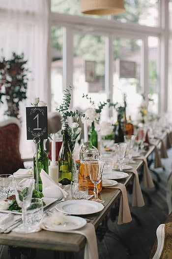 dinnerware, chic dining, elegant tableware, floral decor, table number 1, dining setup, elegant decor, table setting, chic table, elegant dinner, floral table decor
