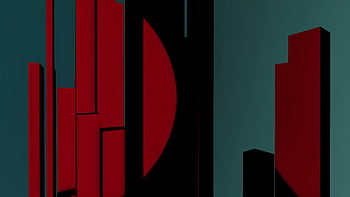 Kırmızı Bloklar, ışık, dinamik soyut, geometrik şekiller, koyu arka plan, soyut kompozisyon, Kırmızı Geometrik, Koyu Kontrast, modern Sanat, soyut sanat, kırmızı şekiller