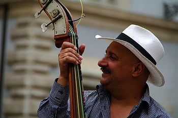 Kontrabass, Musiker, Instrument, Streicher, Bass, Mann, Flair, Freude, Bassist