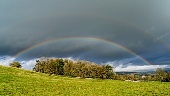 rainbow, sky, landscape, nature, environment, cloud, weather, outdoor, storm, land, country