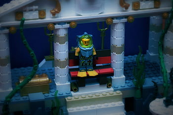 Lego, minifig, atlantis, Kuil, bangku, penyelam, Canon 100mm, Senin, poseidon, di bawah air, harta