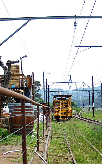 locomotive, train, machinery, cables, industrial, nature, old, abandoned, station, tracks, line