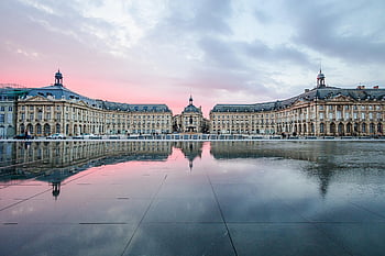 Bordeaux, Sonnenuntergang, Himmel, Place de la Bourse, Natur, Dämmerung, Reise, Tourismus, Erkundung, Ziel, reflektieren