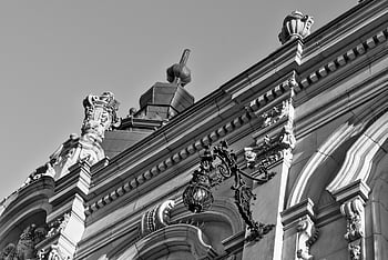 architektura, wroclaw, město, měšťanské domy, památník, budov, staré Město, Černý a bílý, b In, fasáda