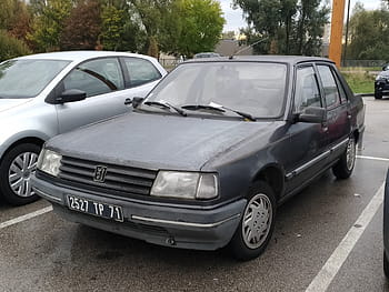 peugeot, 309, 1990, coche, Chalon sur Saone, vendimia, sedán, placa, 1.4 motor, 67 HP, estacionado