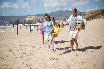 family walking together, beach, sandy beach, Portugal, sunny day, happy family, enjoying together, family fun, beach activities, family vacation, seaside