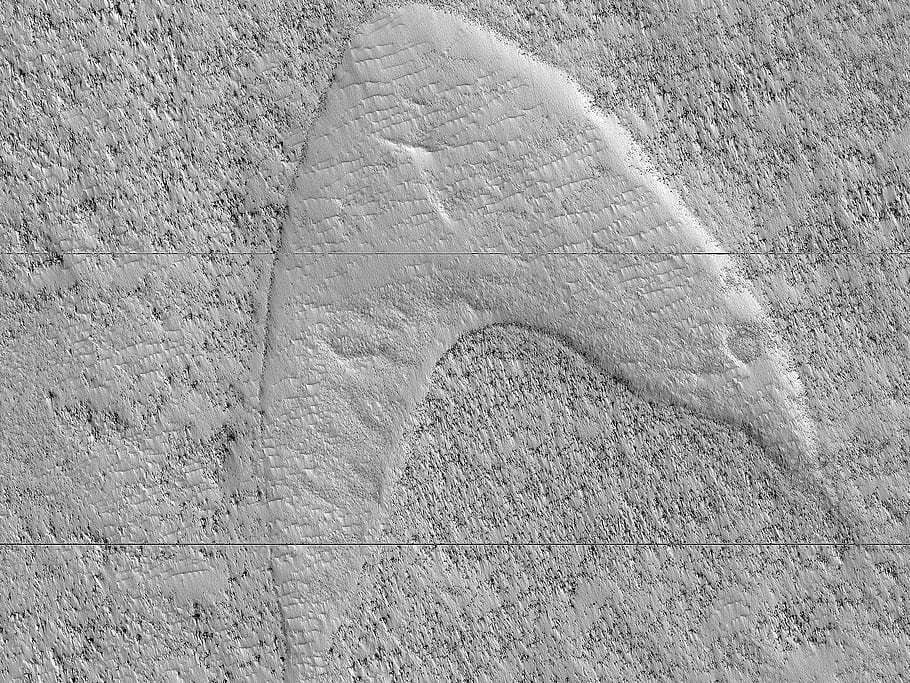 Mars, NASA, MRO, JPL, University of Arizona, science, astronomy, geology, dune footprints, Hellas, logo-like features