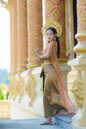 donna, modello, giovane, Costume tradizionale, Tailandia, Asia, Sud-est asiatico, ragazza vietnamita, moda, ritratto, bella ragazza
