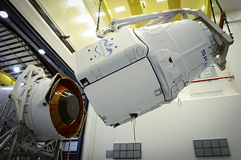 raketový posilovač, montáž kosmické lodi, průmyslového zařízení, vesmírné centrum, detail, instalace, spacex, družice, letectví a kosmonautiky, technologie, inženýrství