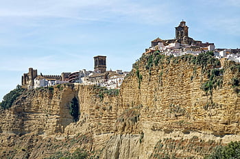 Španělsko, andalusie, Provincie Cadiz, arcos de la frontera, pueblos blancos, bílé vesnice, místní komunita, umístění, vesnice, bazilika Santa Maria De La Asuncion, kostel San Pedro