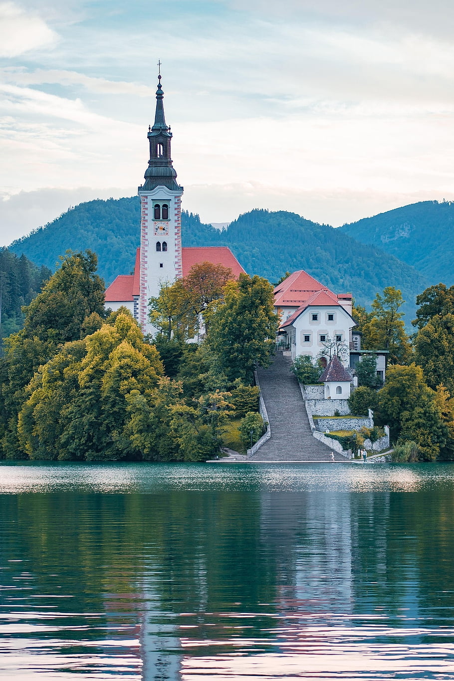 jezero, kostel, vesnice, oceán, víra, náboženství, architektura, Bůh, modlitba, křesťanství, budova