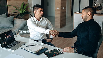 men shaking hands, office handshake, successful agreement, business partnership, professional meeting, office setting, business people, formal attire, office environment, handshake gesture, business deal