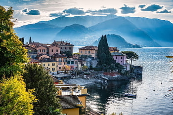 varenna, Itálie, jezero, jezero como, como, vesnice, hora, Příroda, stromy, přístav