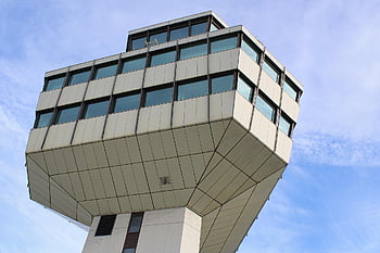 letiště, Berlín, tegel, věž, otto lilienthal, věž řízení letového provozu, řízení letového provozu, letový provoz, budova