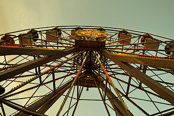 forlystelsespark, retro, hjul, årgang, gammel, karrusel, spil, Spille, Cirkus, karneval, underholdning