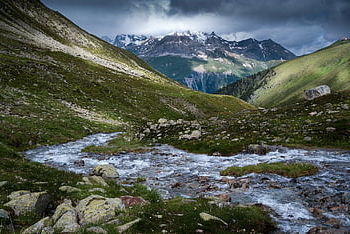 paesaggio, montagne, ruscello, acqua, natura, alpino, Alpi, catena montuosa, engadin, Svizzera