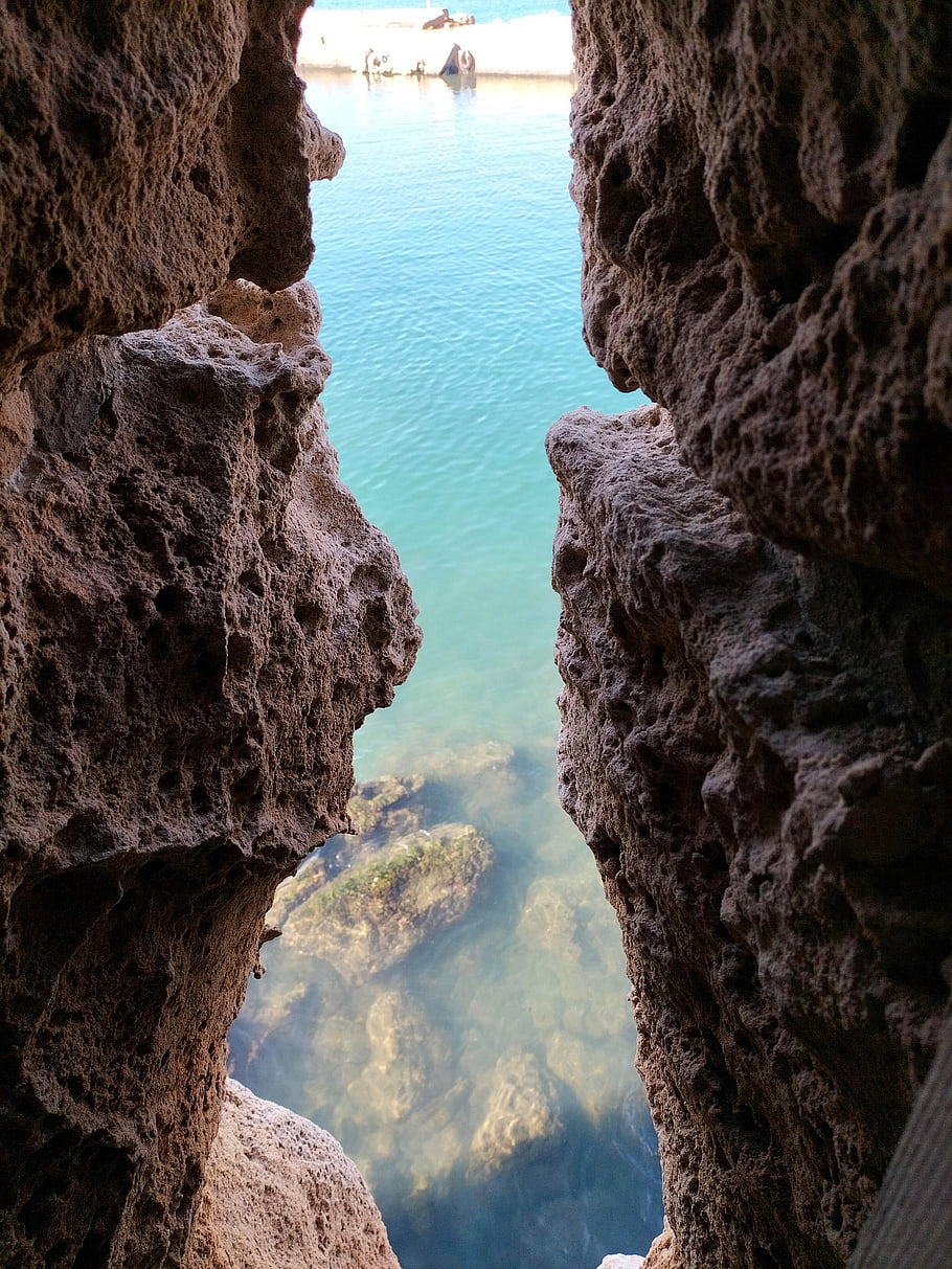 fortress, window, sea, stone, ancient, water, lebanon, middle East