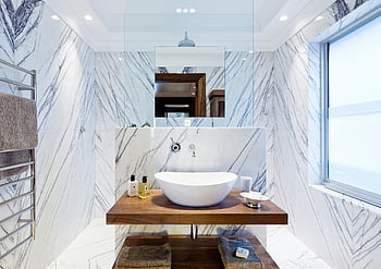 baie contemporana, Pereți de marmură, chiuvetă modernă, design interior, Design de baie, baie din marmură, baie modernă, baie decor, chiuveta baie, baie vanitatea, baie oglindă