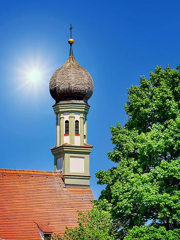 templomtorony, bajorországi, templom, harangtorony, barokk építészet, építészet, épület