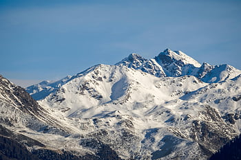 zasněžené hory, zasněžené vrcholky, jasně modrá obloha, horské krajiny, dobrodružství, milovníky přírody, zimní scenérie, alpské pohled, vysoká nadmořská výška, venkovní průzkum, Přírodní krásy