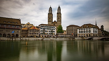 švýcarsko, zurich, západ slunce, večerní atmosféru, fraumünster, limmat, Příroda, památník, budova, letní, nebe