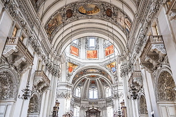 kostel, nave, katedrála, sloupců, architektura, víra, náboženství, nádhera, Rakousko