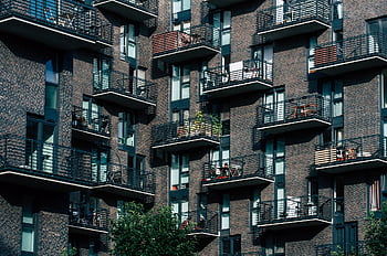balkony, bytů, budova, fasáda, architektura, zdržovat se, vyrovnání, vlastnictví
