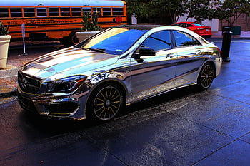 hopea-mercedes-benz, sedan, Ylellinen kromi, mercedes, kaupungin katu, ajatukset, kaupunkiympäristö, kromi-auto, mercedes-benz sedan, kaupungin pysäköinti, kromattu