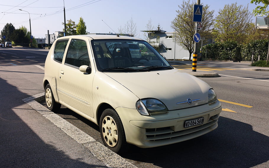 Fiat, Seicento, 50th anniversary, Lausanne, car, compact car, street, urban, vehicle, anniversary, celebration