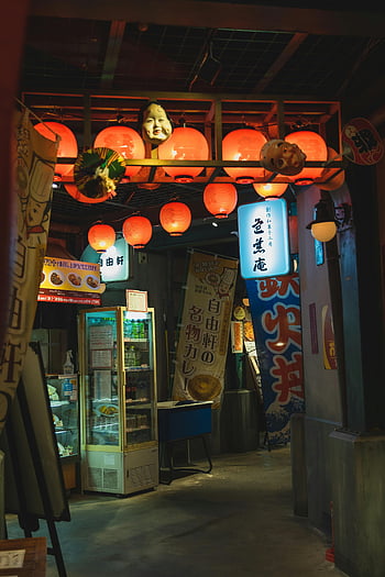ถนนเอเชีย, โคมไฟ, มาสก์, ซอยที่แสนสบาย, โคมไฟสีแดงเรืองแสง, การตกแต่งแบบดั้งเดิม, เมืองญี่ปุ่น, สถานที่เกิดเหตุ, ตลาดกลางคืน, บรรยากาศทางวัฒนธรรม, บรรยากาศรื่นเริง