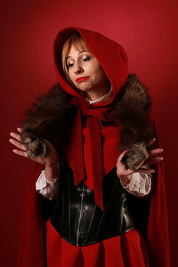 Κοκκινοσκουφίτσα, cosplay, γυναίκα, Απόκριες, γοτθικός, παραμύθι, ενδυμασία, κορίτσι, χαρακτήρας, φαντασία, πορτρέτο