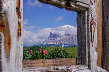 dolomites, panorama, mountain, window, alps, italy, mountains, nature, landscape, alpine, view