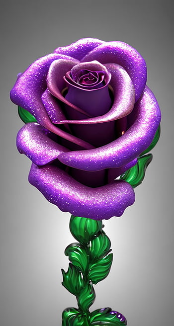 figure, sculpture, venetian Glass, murano Glass, glass Figure, rose Flower, rose, beautiful Flowers, purple Rose, shiny, metallic