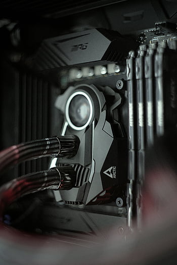 PC cooling system, high-tech cooling, detailed cooling image, computer cooling, cooling equipment, cooling wiring, Arctic cooling, PC cooling components, close-up cooling, cooling technology, PC cooling setup