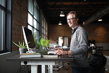 office Desk, man, business, workplace, workspace, desktop, office Workspace, pneumatic Desk, the Standing Desk, standing Desk