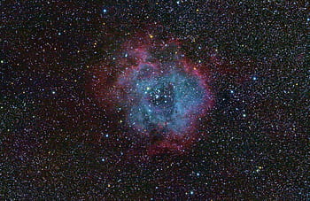 rozeta mlhovina, přepracován, Pixinsight, Skywatcher 100 esprit, Canon Eos 5d Mk2, Dynamická extrakce pozadí, detail, barva, ID AstrometryDotnet, vyřešen, Nova1113174