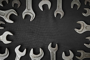 wrenches, assorted wrenches, close-up shot, spanners, circular pattern, copy space, tools, mechanical tools, metal wrenches, industrial tools, hardware tools