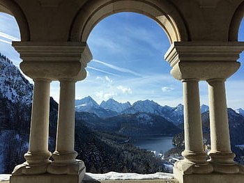 neuschwanstein, castle, germany, blue Castle