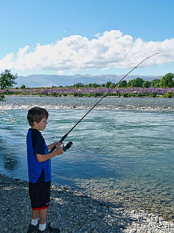 boy, fishing, river, fishing Rod, fishing Pole, angling, fisherman, child, kid, angler, stream