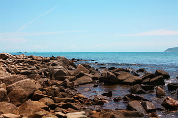 sea, rocky, coast, rocky Coast, rocky Shore, coastline, shoreline, nature, horizon, ocean, seascape