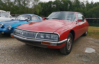 Citroen, sm, 1971, v6, 2.7, 160 PS, Verdun Sur Le Dobbs, rotes Auto, klassisches Auto, Oldtimer, Outdoor -Display