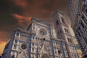 florence katedral, gotisk arkitektur, renæssance arkitektur, kirke, cattedrale di Santa Maria del Fiore, natur, duomo di firenze, arkitektur, facade, romersk-katolske, Kristendom